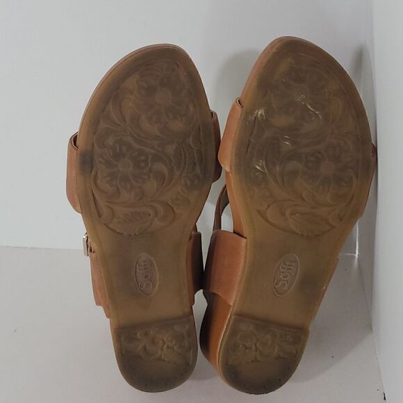 Sofft Women's Leather Wedge Sandal Camel Size 6M - Picture 10 of 11
